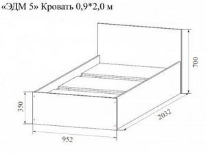 Кровать 900 Эдем-5 в Губкинском - gubkinskiy.ok-mebel.com | фото 3