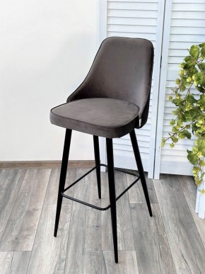 Барный стул NEPAL-BAR ГРАФИТ #14, велюр/ черный каркас (H=78cm) М-City в Губкинском - gubkinskiy.ok-mebel.com | фото 4