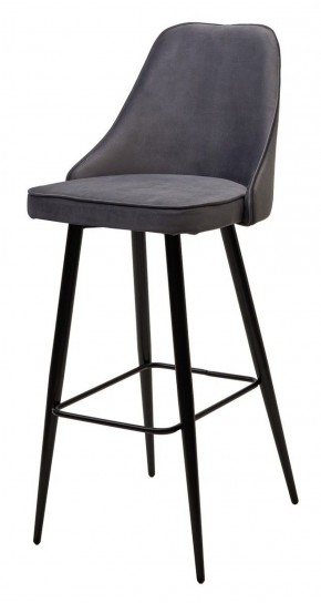 Барный стул NEPAL-BAR СЕРЫЙ #27, велюр/ черный каркас (H=78cm) М-City в Губкинском - gubkinskiy.ok-mebel.com | фото