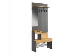 БАСКО Прихожая К3 (графит) в Губкинском - gubkinskiy.ok-mebel.com | фото 2