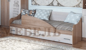 Кровать одинарная с ящиками Город в Губкинском - gubkinskiy.ok-mebel.com | фото 2