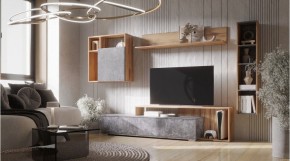 ДАЛЛАС Гостиная (модульная) цемент темный в Губкинском - gubkinskiy.ok-mebel.com | фото