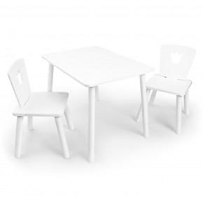 Детский комплект стол и два стула «Корона» Rolti Baby (белый/белый, массив березы/мдф) в Губкинском - gubkinskiy.ok-mebel.com | фото
