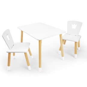 Детский комплект стол и два стула «Корона» Rolti Baby (белый/береза, массив березы/мдф) в Губкинском - gubkinskiy.ok-mebel.com | фото