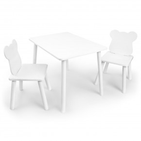 Детский комплект стол и два стула «Мишка» Rolti Baby (белый/белый, массив березы/мдф) в Губкинском - gubkinskiy.ok-mebel.com | фото