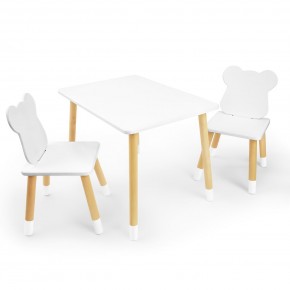 Детский комплект стол и два стула «Мишка» Rolti Baby (белый/береза, массив березы/мдф) в Губкинском - gubkinskiy.ok-mebel.com | фото