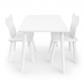 Детский комплект стол и два стула Мишка Rolti Baby с накладкой Алфавит (белая столешница/белое сиденье/белые ножки) в Губкинском - gubkinskiy.ok-mebel.com | фото 2