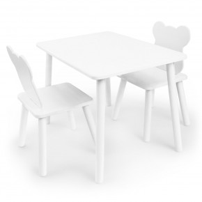 Детский комплект стол и два стула Мишка Rolti Baby с накладкой Алфавит (белая столешница/белое сиденье/белые ножки) в Губкинском - gubkinskiy.ok-mebel.com | фото 3