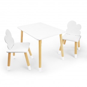 Детский комплект стол и два стула «Облачко» Rolti Baby (белый/береза, массив березы/мдф) в Губкинском - gubkinskiy.ok-mebel.com | фото