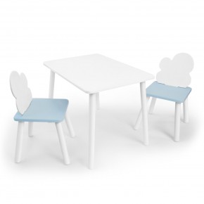 Детский комплект стол и два стула «Облачко» Rolti Baby (белый/голубой, массив березы/мдф) в Губкинском - gubkinskiy.ok-mebel.com | фото