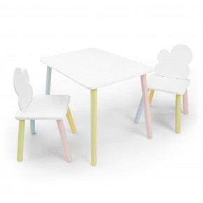 Детский комплект стол и два стула «Облачко» Rolti Baby (белый/цветной, массив березы/мдф) в Губкинском - gubkinskiy.ok-mebel.com | фото