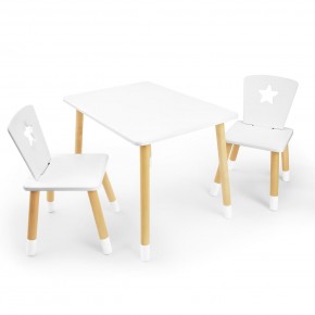 Детский комплект стол и два стула «Звезда» Rolti Baby (белый/береза, массив березы/мдф) в Губкинском - gubkinskiy.ok-mebel.com | фото