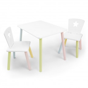Детский комплект стол и два стула «Звезда» Rolti Baby (белый/цветной, массив березы/мдф) в Губкинском - gubkinskiy.ok-mebel.com | фото