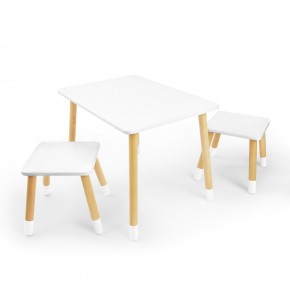Детский комплект стол и два табурета Rolti Baby (белая столешница/белое сиденье/береза ножки) в Губкинском - gubkinskiy.ok-mebel.com | фото 1