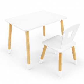 Детский комплект стол и стул «Корона» Rolti Baby (белый/береза, массив березы/мдф) в Губкинском - gubkinskiy.ok-mebel.com | фото 1