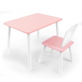 Детский комплект стол и стул «Корона» Rolti Baby (розовый/розовый, массив березы/мдф) в Губкинском - gubkinskiy.ok-mebel.com | фото