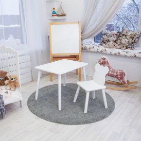 Детский комплект стол и стул «Мишка» Rolti Baby (белый/белый, массив березы/мдф) в Губкинском - gubkinskiy.ok-mebel.com | фото 2