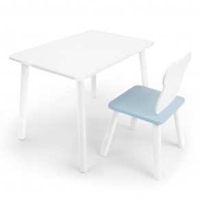 Детский комплект стол и стул «Мишка» Rolti Baby (белый/голубой, массив березы/мдф) в Губкинском - gubkinskiy.ok-mebel.com | фото 1