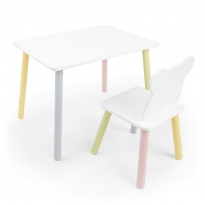 Детский комплект стол и стул «Мишка» Rolti Baby (белый/цветной, массив березы/мдф) в Губкинском - gubkinskiy.ok-mebel.com | фото 1