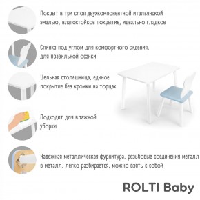 Детский комплект стол и стул «Мишка» Rolti Baby  (голубая столешница/белое сиденье/белые ножки) в Губкинском - gubkinskiy.ok-mebel.com | фото 4