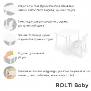 Детский комплект стол и стул Мишка Rolti Baby с накладкой Алфавит (белая столешница/белое сиденье/белые ножки) в Губкинском - gubkinskiy.ok-mebel.com | фото 3