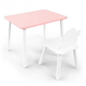 Детский комплект стол и стул «Облачко» Rolti Baby (розовый/белый, массив березы/мдф) в Губкинском - gubkinskiy.ok-mebel.com | фото