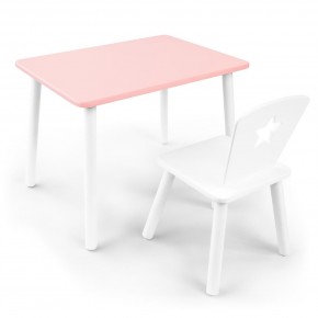 Детский комплект стол и стул «Звезда» Rolti Baby (розовый/белый, массив березы/мдф) в Губкинском - gubkinskiy.ok-mebel.com | фото 1