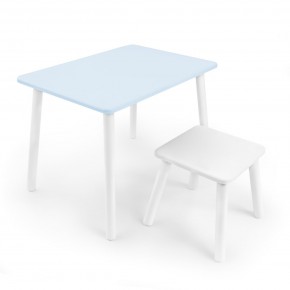 Детский комплект стол и табурет Rolti Baby (голубая столешница/белое сиденье/белые ножки) в Губкинском - gubkinskiy.ok-mebel.com | фото 1