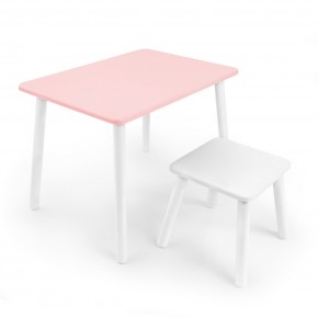 Детский комплект стол и табурет Rolti Baby (розовая столешница/белое сиденье/белые ножки) в Губкинском - gubkinskiy.ok-mebel.com | фото 1