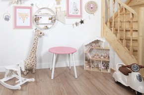 Детский стол круглый Rolti Baby (розовый/белый, массив березы/мдф) в Губкинском - gubkinskiy.ok-mebel.com | фото 1