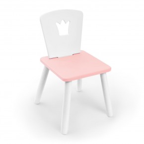 Детский стул Rolti Baby «Корона» (белый/розовый/белый, массив березы/мдф) в Губкинском - gubkinskiy.ok-mebel.com | фото 1