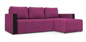 Диван угловой Алиса 3 Shaggy FUCHSIA - TEOS BLACK в Губкинском - gubkinskiy.ok-mebel.com | фото