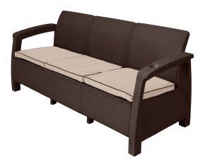 Диван Yalta Premium Sofa 3 Set (Ялта) шоколадный (+подушки под спину) в Губкинском - gubkinskiy.ok-mebel.com | фото
