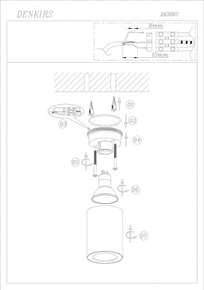 DK3007-BK Накладной светильник влагозащ., IP 44, 15 Вт, GU10, черный, алюминий в Губкинском - gubkinskiy.ok-mebel.com | фото 6