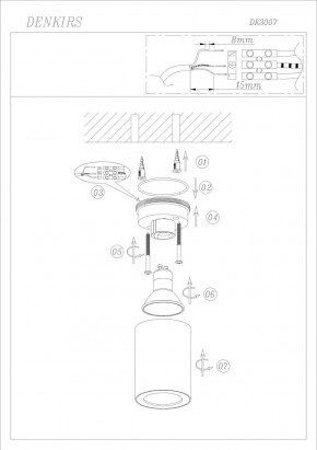 DK3007-BK Накладной светильник влагозащ., IP 44, 15 Вт, GU10, черный, алюминий в Губкинском - gubkinskiy.ok-mebel.com | фото 1