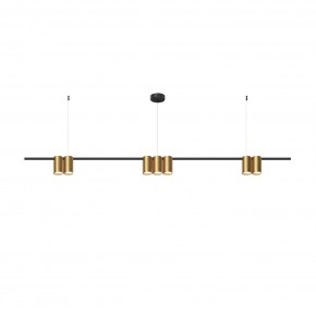 DK4063-BK+SG Подвесной светильник ORBIT, IP20, 7xGU10 LED до 15 Вт, черный + сатинированное золото, алюминий в Губкинском - gubkinskiy.ok-mebel.com | фото 3