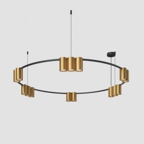 DK4067-BK+SG Подвесной светильник ORBIT, IP20, 15xGU10 LED, до 15 Вт, черный + сатинированное золото, алюминий в Губкинском - gubkinskiy.ok-mebel.com | фото 2