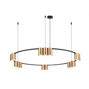 DK4067-BK+SG Подвесной светильник ORBIT, IP20, 15xGU10 LED, до 15 Вт, черный + сатинированное золото, алюминий в Губкинском - gubkinskiy.ok-mebel.com | фото 3