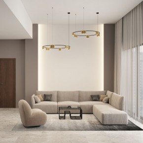 DK4067-BK+SG Подвесной светильник ORBIT, IP20, 15xGU10 LED, до 15 Вт, черный + сатинированное золото, алюминий в Губкинском - gubkinskiy.ok-mebel.com | фото 4