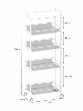 Э 443 ГР Этажерка "Ладья 25КС" Графит в Губкинском - gubkinskiy.ok-mebel.com | фото 2