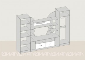 Гостиная Аллегро с 2 шкафами вариант-5 (венге/дуб белфорт) в Губкинском - gubkinskiy.ok-mebel.com | фото 2
