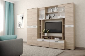 Гостиная Белла (Дуб Сонома/Белый глянец) в Губкинском - gubkinskiy.ok-mebel.com | фото