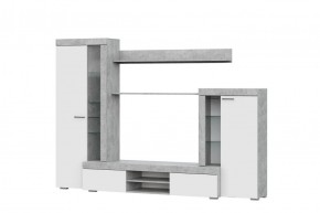 Гостиная МГС 5 (Цемент светлый/Белый) в Губкинском - gubkinskiy.ok-mebel.com | фото 4