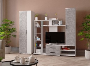 Гостиная Сидней-1 ЛДСП Белый/Ателье светлое в Губкинском - gubkinskiy.ok-mebel.com | фото