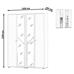 Камелия Шкаф 4-х створчатый, цвет дуб сонома, ШхГхВ 160х48х220 см., универсальная сборка, можно использовать как два отдельных шкафа в Губкинском - gubkinskiy.ok-mebel.com | фото 4