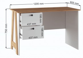 Компьютерный стол Теодора белый / крафт золотой в Губкинском - gubkinskiy.ok-mebel.com | фото 3