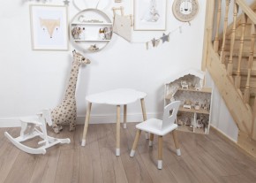 Комплект детский стол ОБЛАЧКО и стул КОРОНА ROLTI Baby (белая столешница/белое сиденье/береза ножки) в Губкинском - gubkinskiy.ok-mebel.com | фото 5