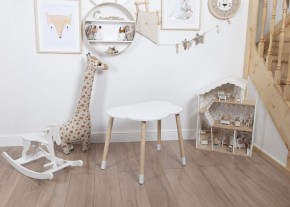 Комплект детский стол ОБЛАЧКО и стул МИШКА ROLTI Baby (белая столешница/белое сиденье/береза ножки) в Губкинском - gubkinskiy.ok-mebel.com | фото 3