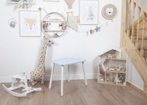 Комплект детский стол ОБЛАЧКО и стул МИШКА ROLTI Baby (голубая столешница/голубое сиденье/белые ножки) в Губкинском - gubkinskiy.ok-mebel.com | фото 5