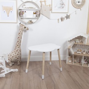 Комплект детский стол ОБЛАЧКО и стул ОБЛАЧКО ROLTI Baby (белая столешница/белое сиденье/береза ножки) в Губкинском - gubkinskiy.ok-mebel.com | фото 1